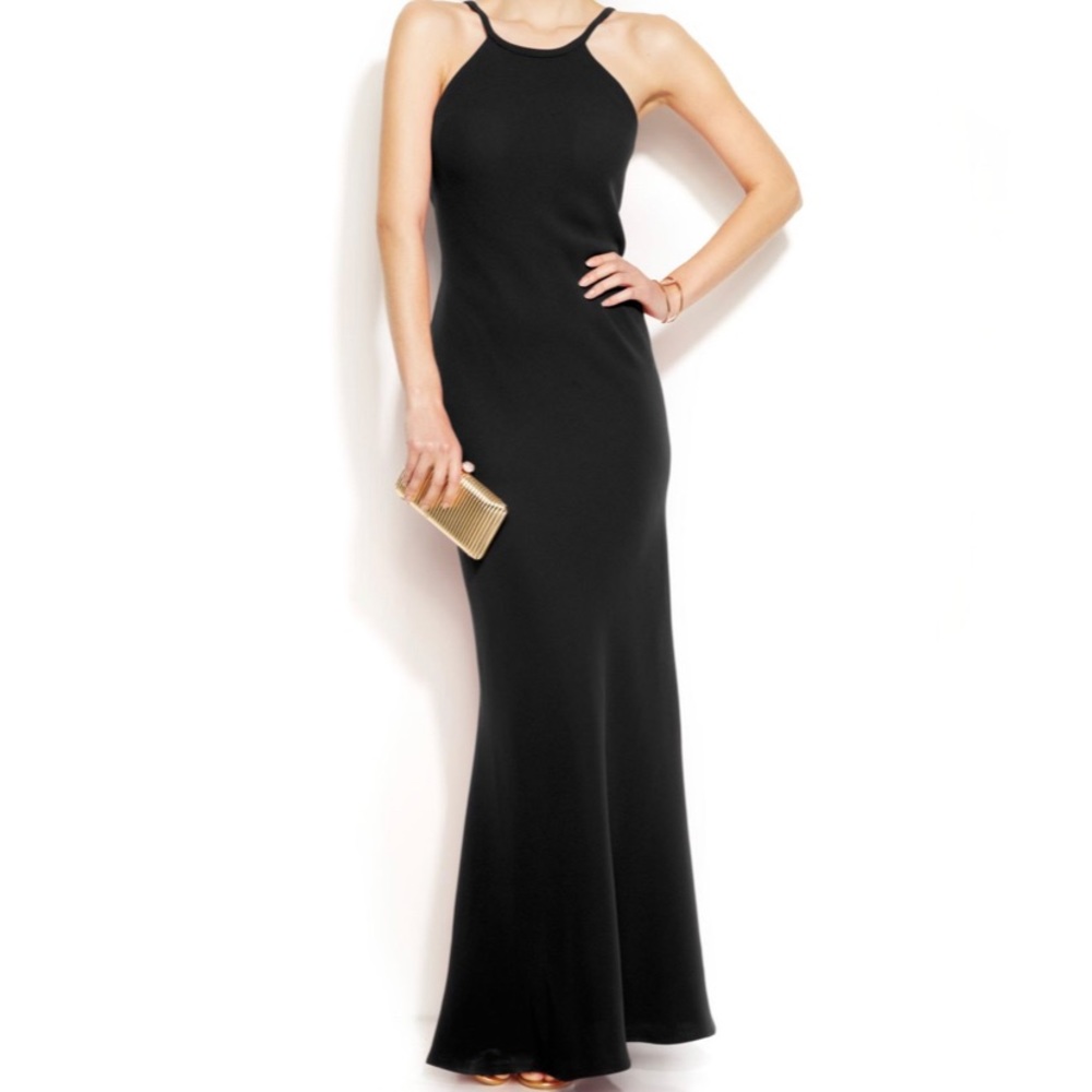 Calvin Klein floor length halter dress